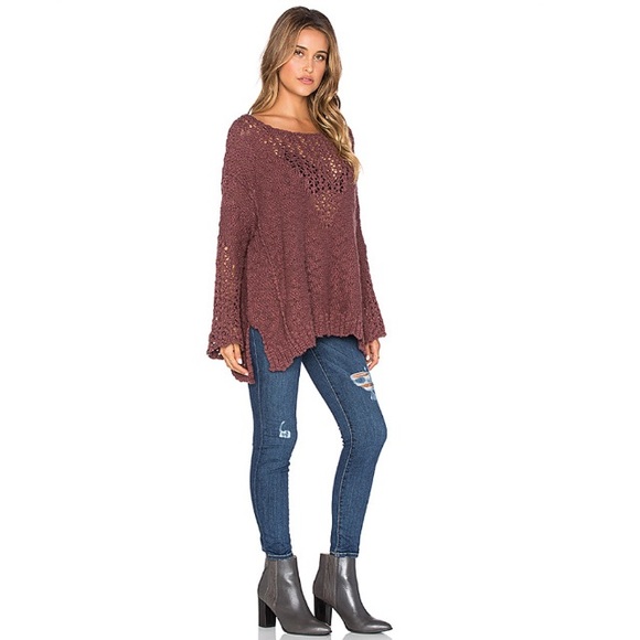 Free People Pretty Pointelle Vee Sweater - Picture 2 of 14